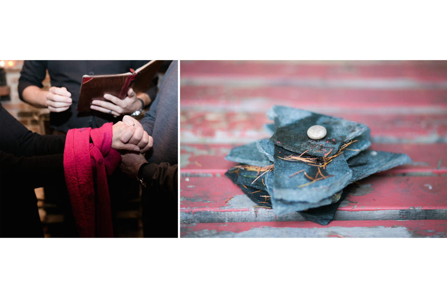 Couple exchanging vows.