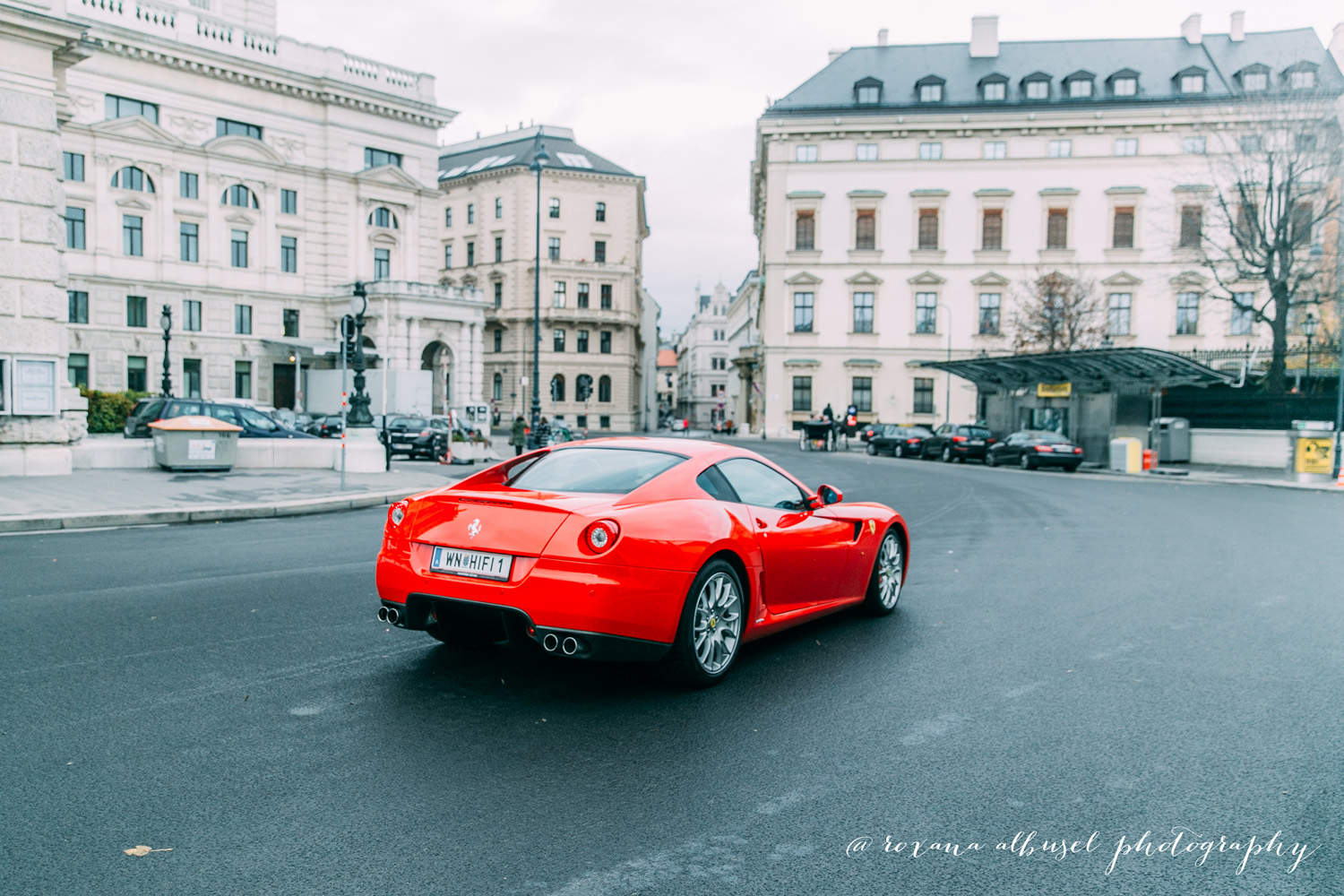 Travel photography in Vienna, November 2015 of an expensive sports car.