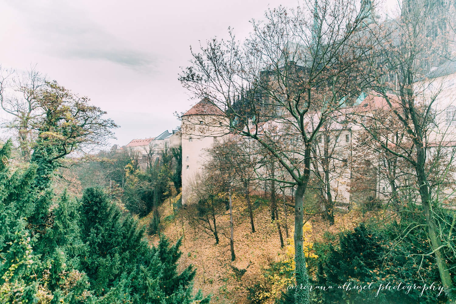Photograph of a castle during travel to Prague, Czech Republic in November of 2015.