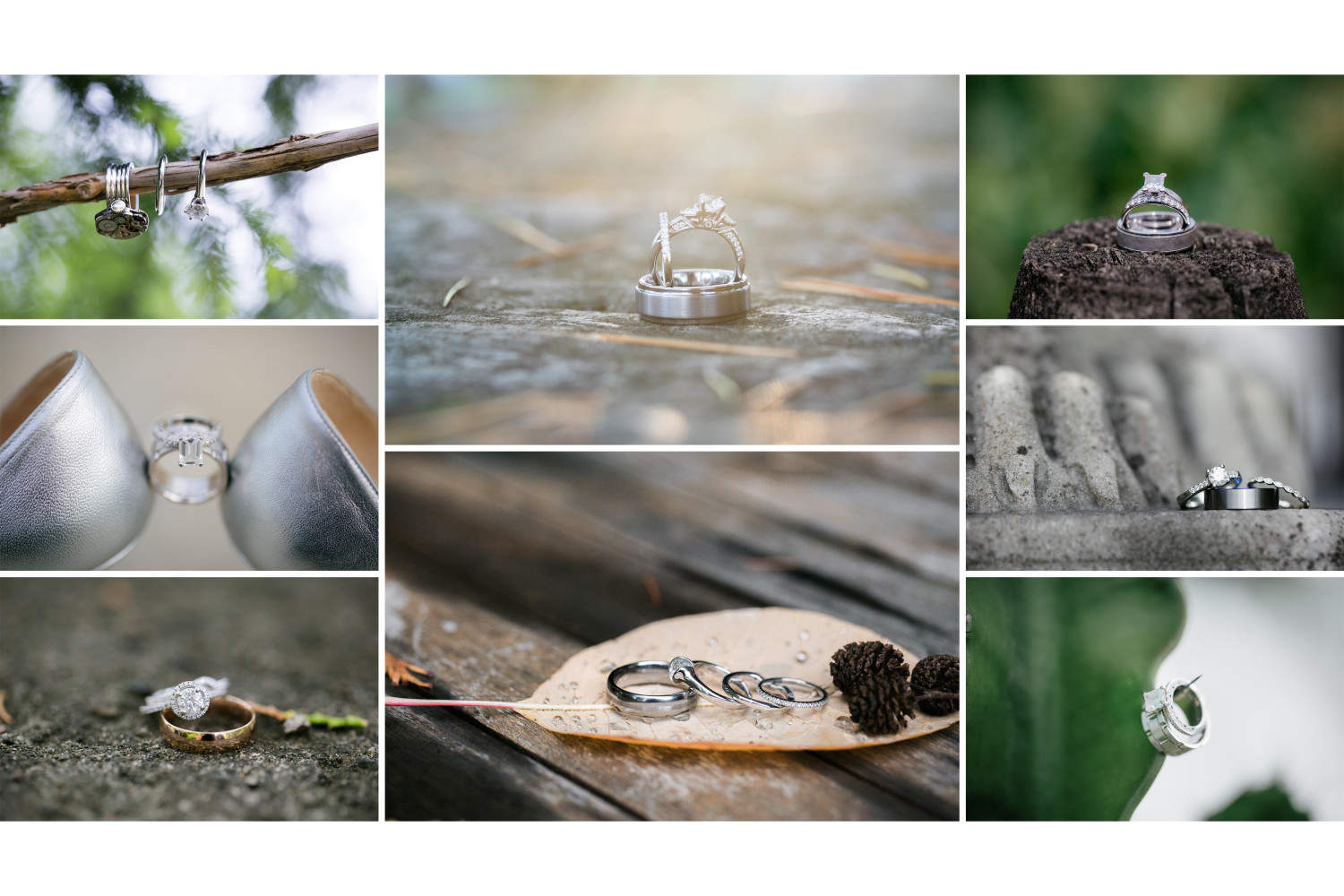 Collage of 2015 detail wedding shots from Roxana Albusel Photography.