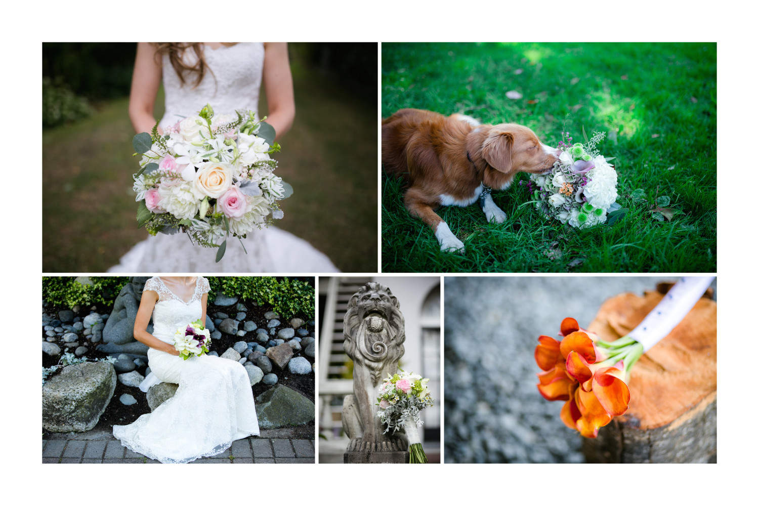 Collage of 2015 detail wedding shots from Roxana Albusel Photography.
