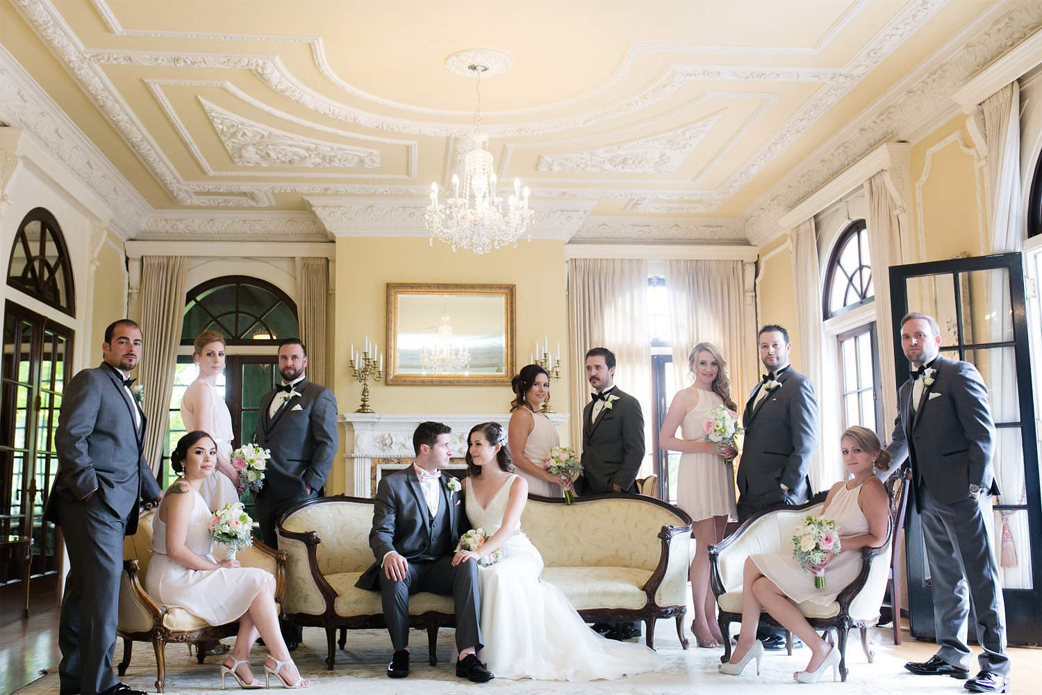 Collage of 2015 bridal party wedding shots from Roxana Albusel Photography at Hycroft Manor.