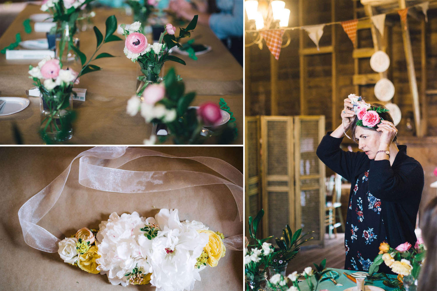 Flower Crown Workshop in Abbotsford Barn