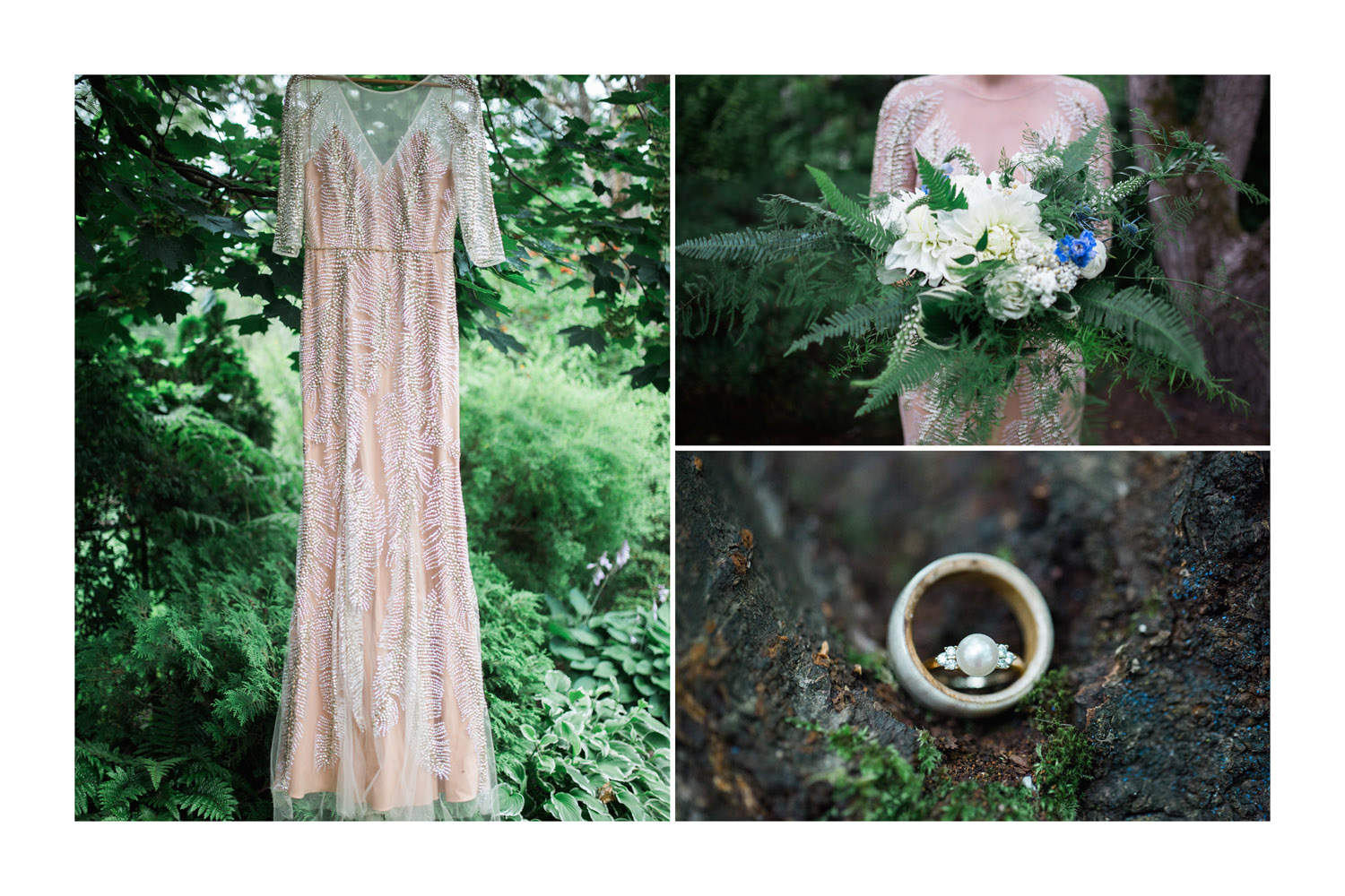 Wedding details in green and gold Port Moody wedding