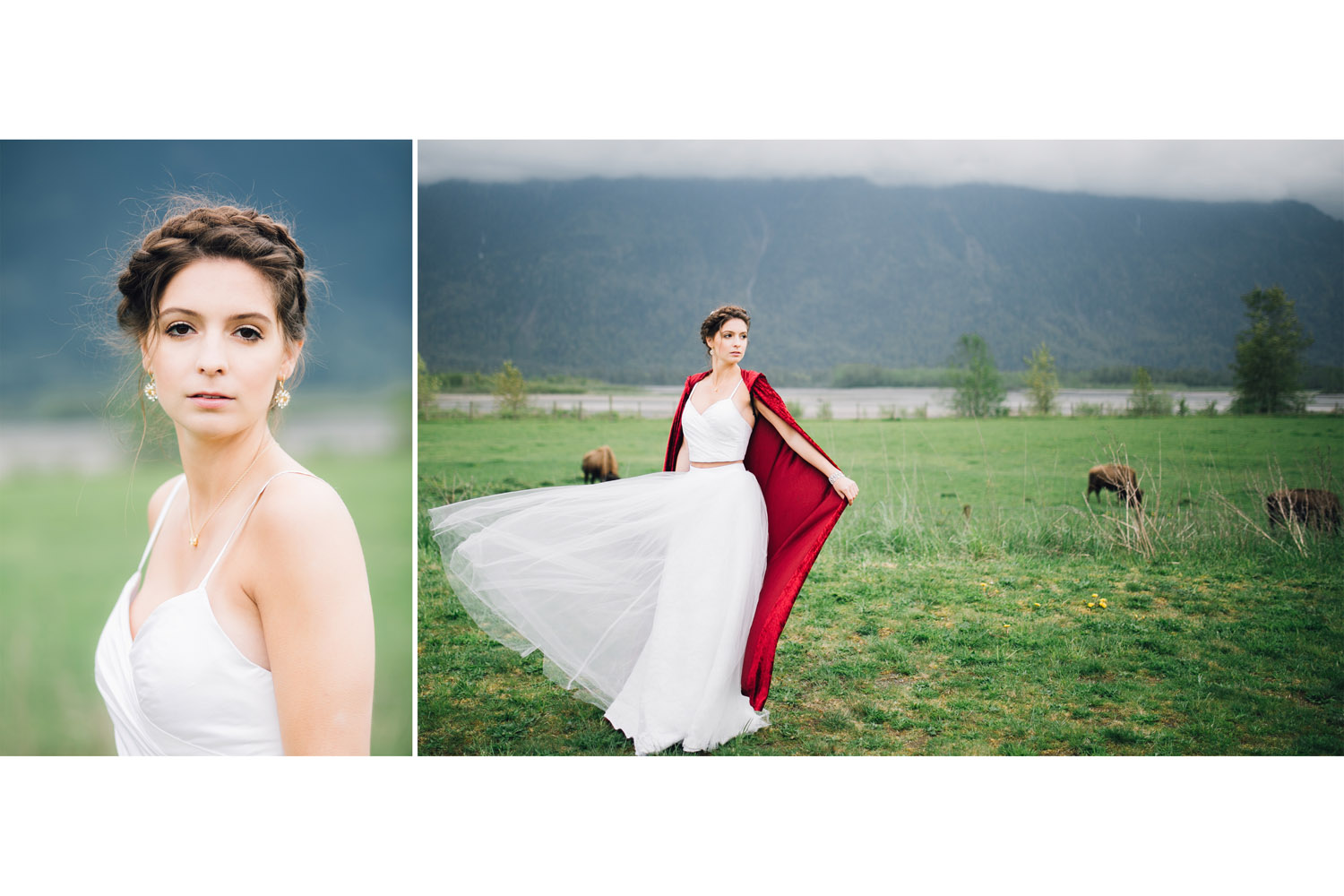 Bridal details during fairytale bridal shoot at Fraser River Fishing Lodge.