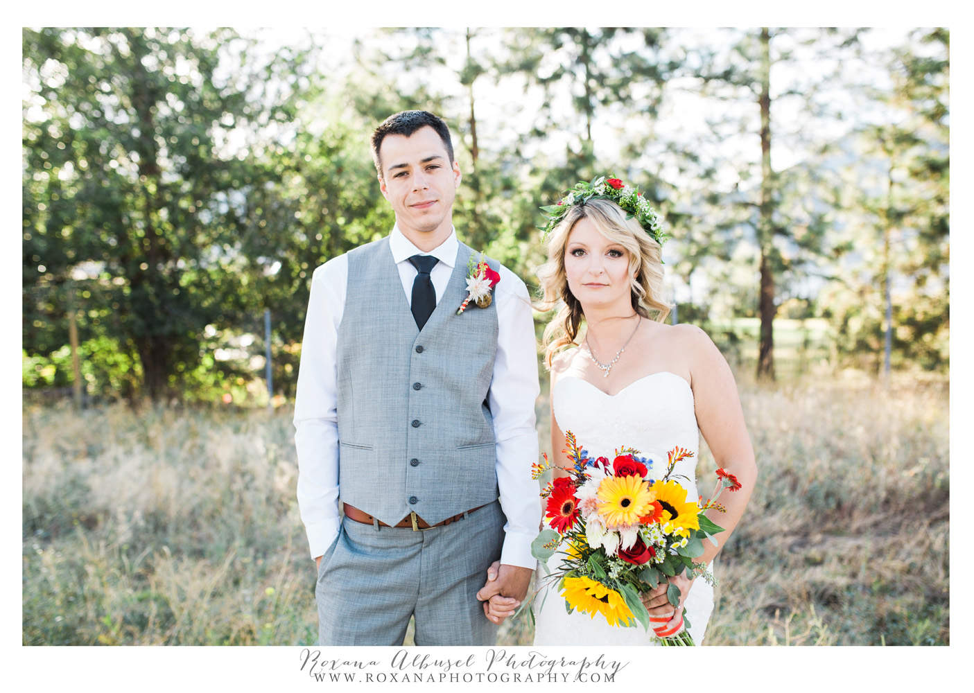 bride and groom at penticton winery wedding