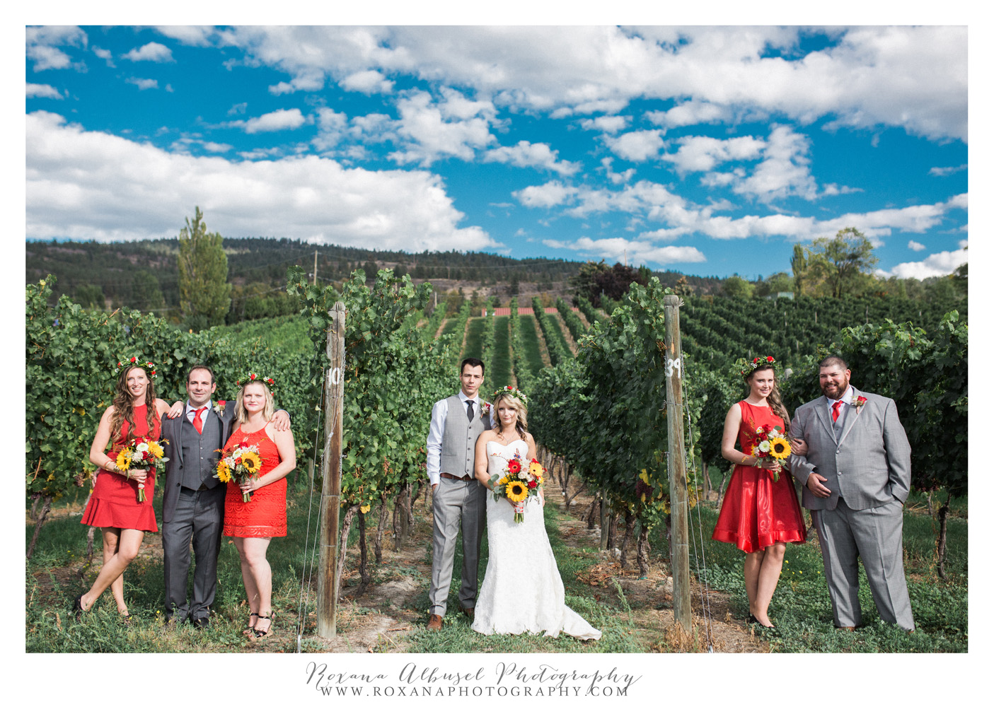 bridal party penticton winery wedding