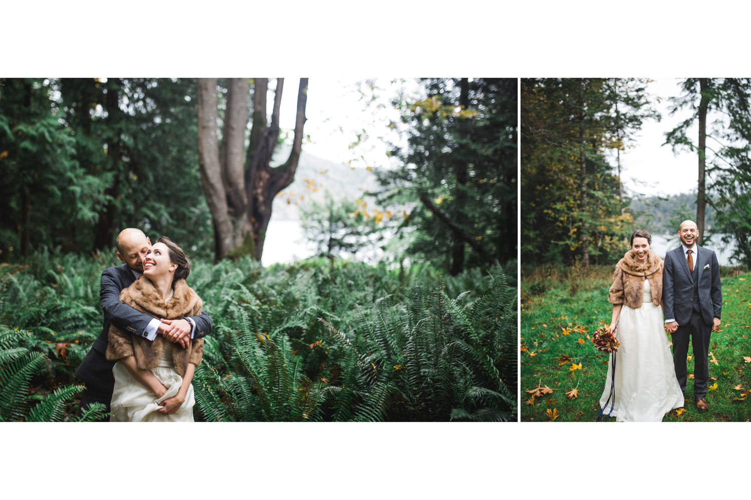 Gambier Island wedding bride and groom