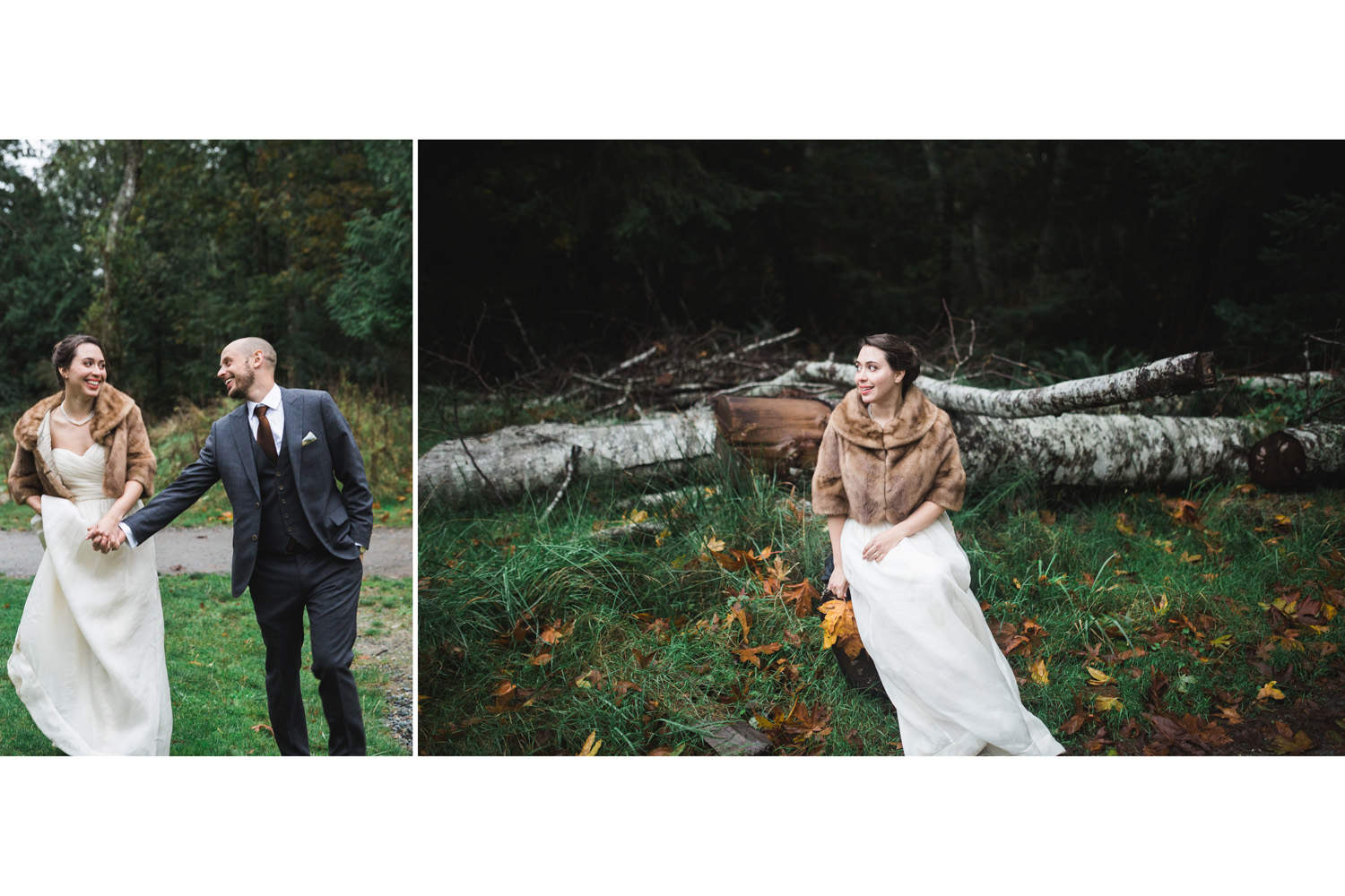 Gambier Island wedding bride and groom