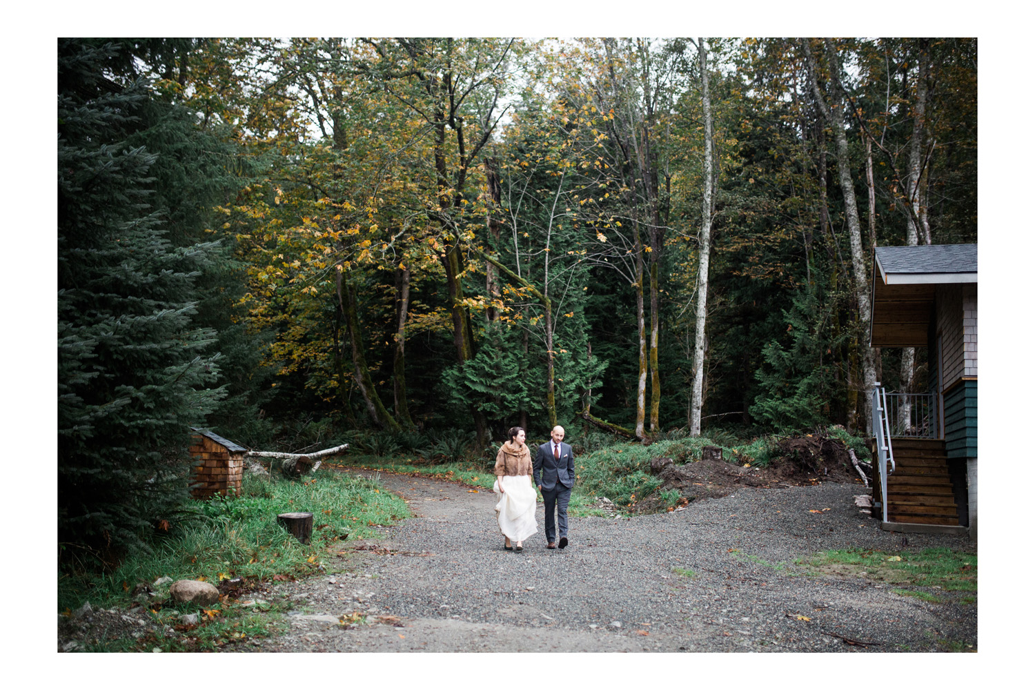 Gambier Island wedding bride and groom