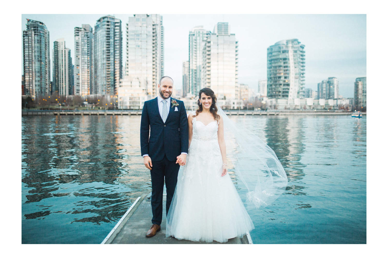 Vancouver wedding photographer image of the couple posing during formal portraits.