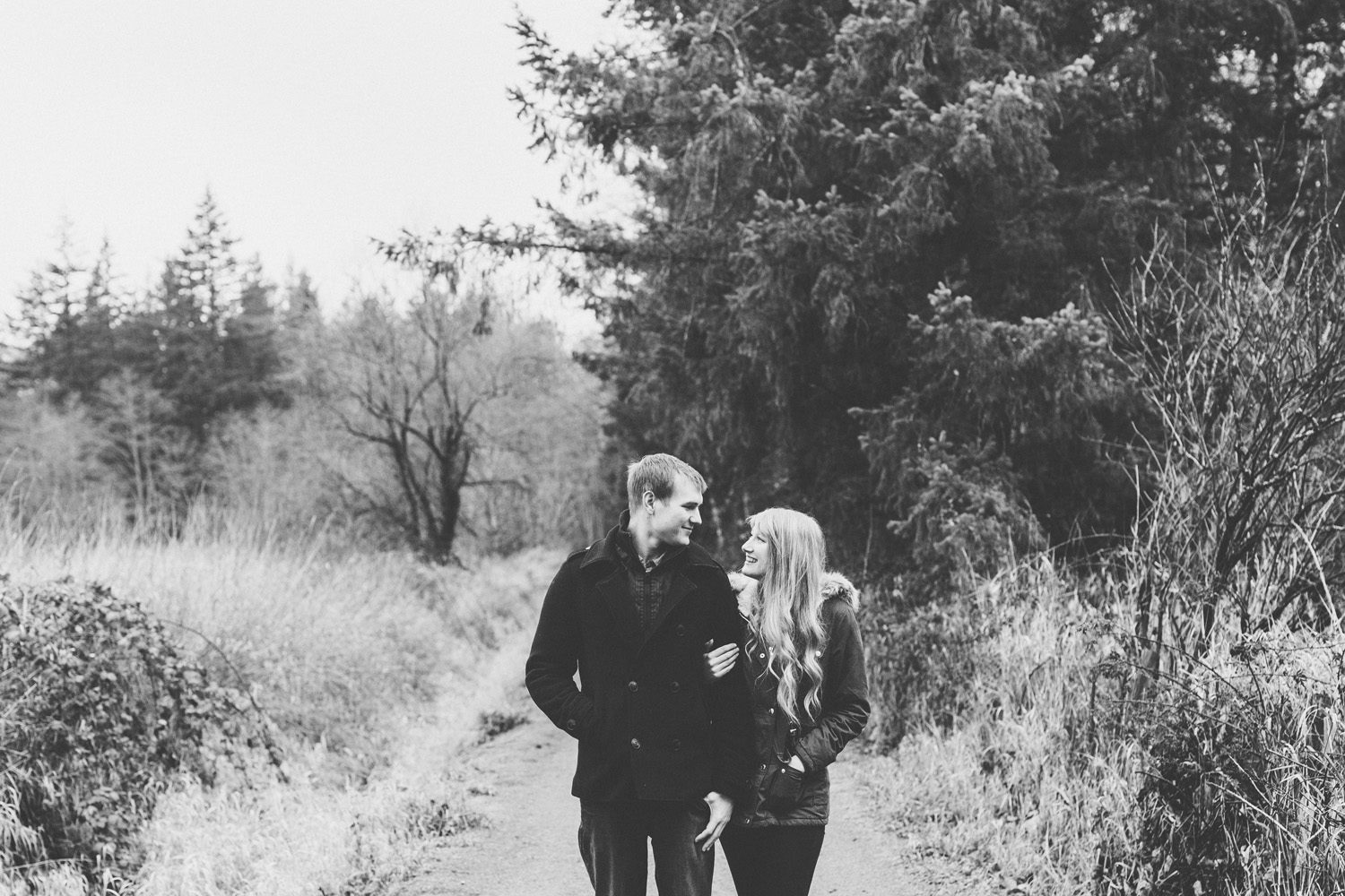 couple posing and having fun at campbell valley engagement session