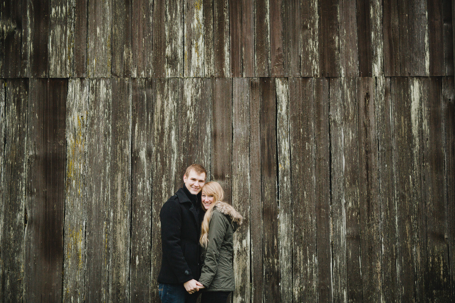 couple posing and having fun at campbell valley engagement session