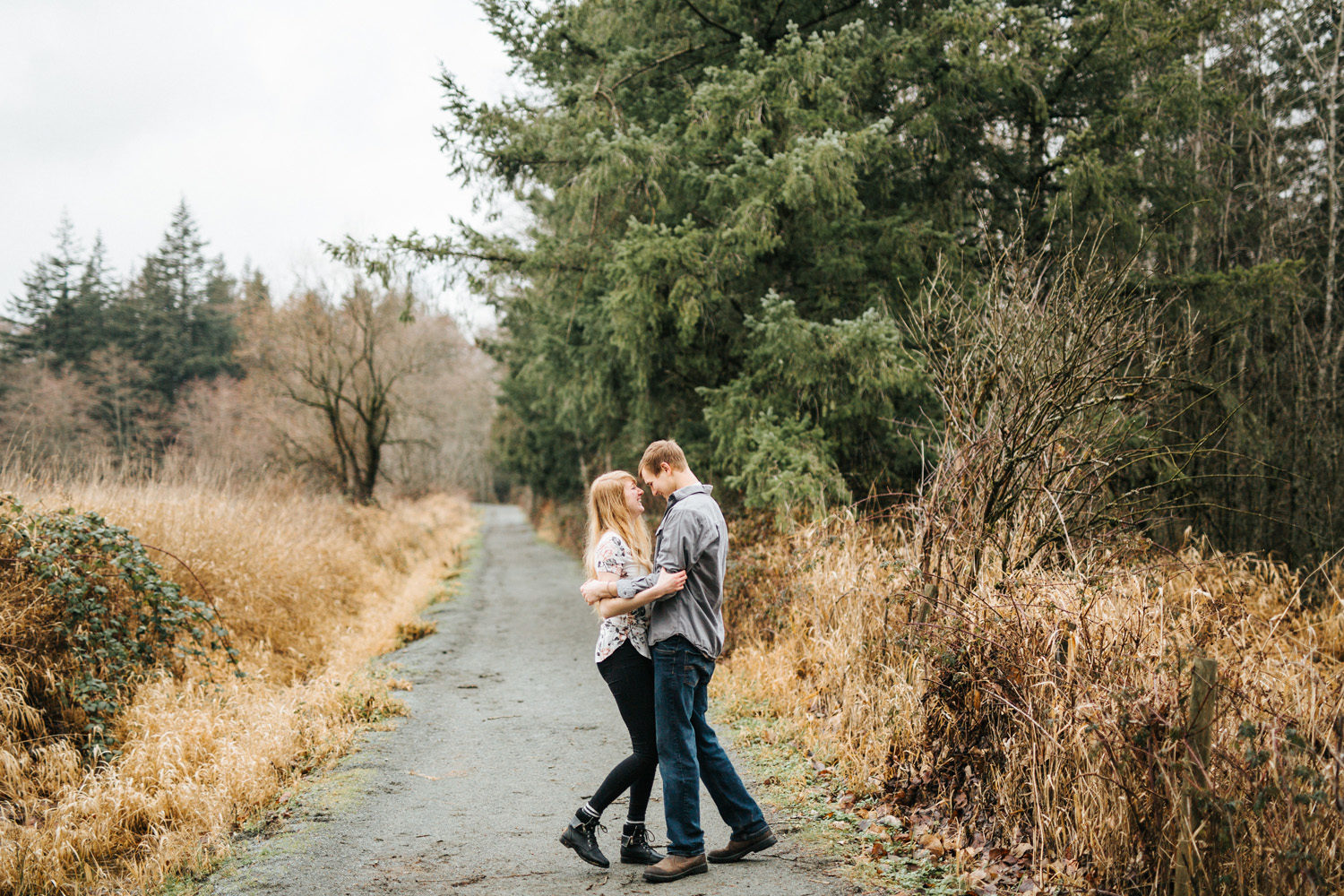 campbell valley engagement session fun during photoshoot