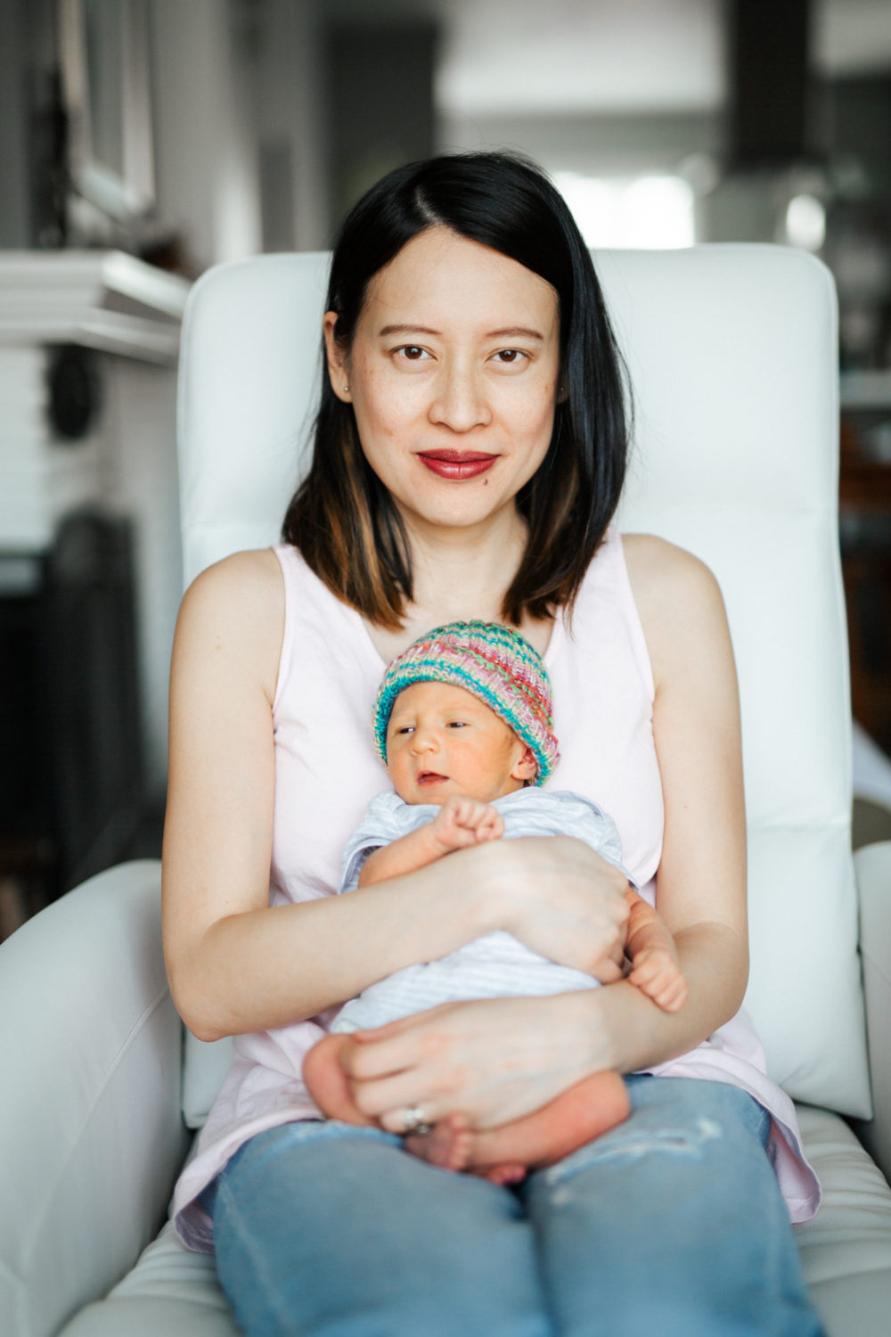 family posing at east vancouver newborn photography shoot