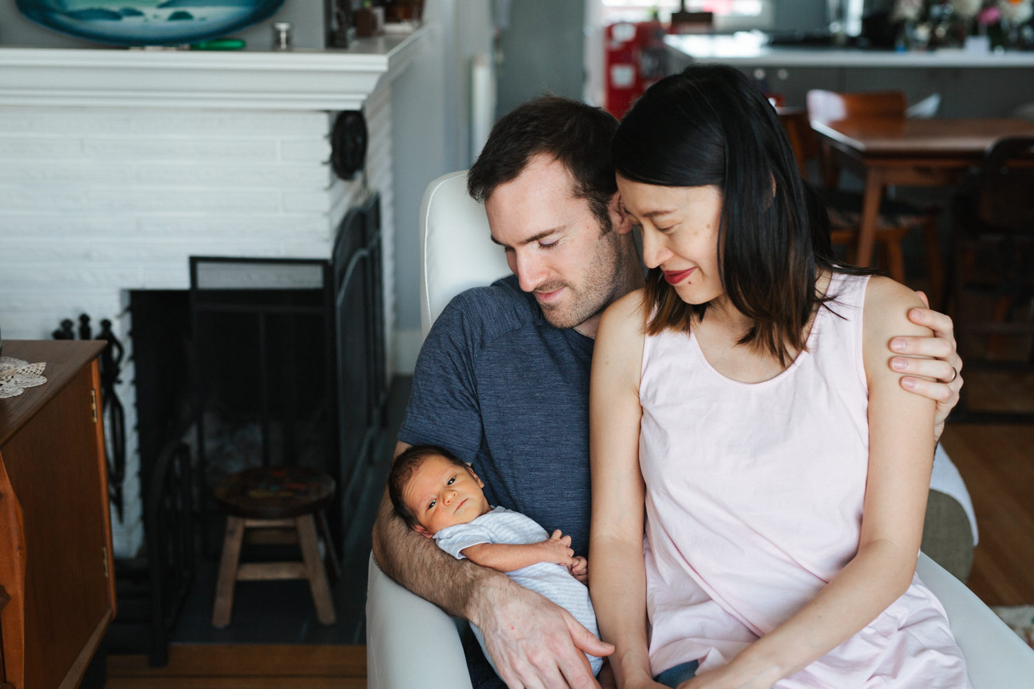 family posing at east vancouver newborn photography shoot