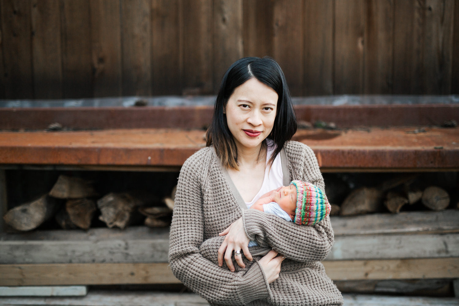 family posing at east vancouver newborn photography shoot