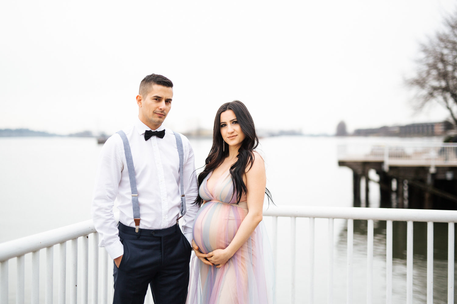 couple posing at new Westminster maternity photoshoot