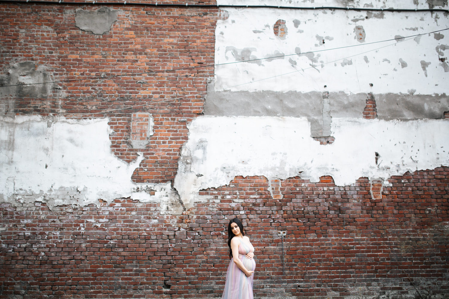 bride posing at new Westminster maternity photoshoot